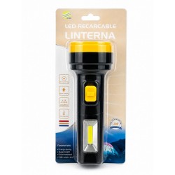 Ліхтар акумуляторний 5866 LED + COB, 3W, 100 люмен, ручний туристичний ліхтар