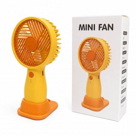Портативний ручний вентилятор Mini Fan H-137 з підставкою, акумуляторний міні вентилятор для дому та офісу