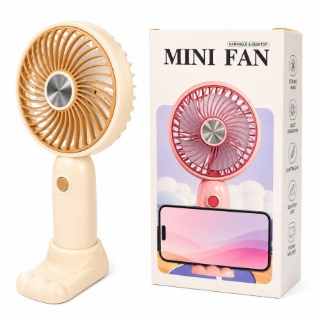 Міні вентилятор HK-59-22 ручний та настільний Mini Fan з тримачем для телефону, портативний вентилятор