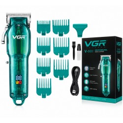 Професійна машинка для стрижки бездротова VGR 660 акумуляторна з набором насадок